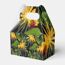 Caja Para Regalos Flores tropicales y hojas de palma en verano.