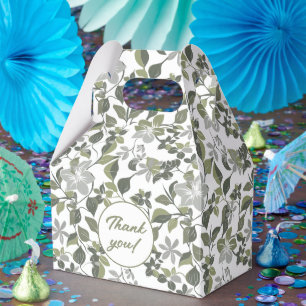 Caja Para Regalos Flores verdes de oliva de bonito en todas las ocas
