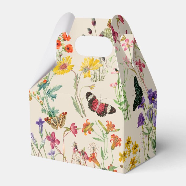 Caja Para Regalos Flores y mariposas acuáticas Jardín floral (Front Side)