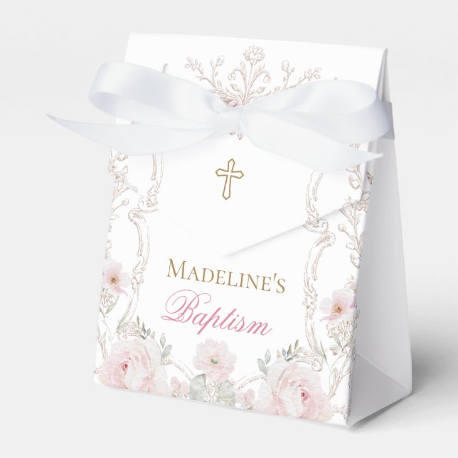 Caja Para Regalos flores y mariposas Bautizo (Front Side)