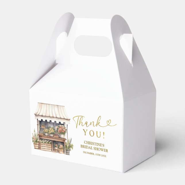 Caja Para Regalos Flower Shop Bridal Shower Favor Box (Front Side)