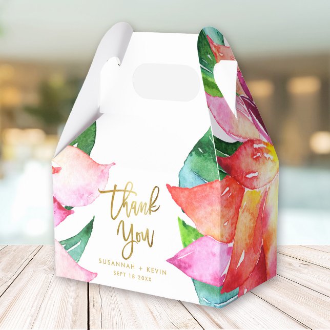 Caja Para Regalos Flower Wedding Favor de la acuarela tropical Graci (Subido por el creador)