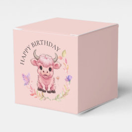 Caja Para Regalos Fluffy Pink Highlands Scottish Cow