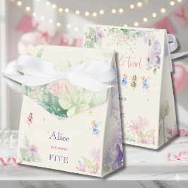 Caja Para Regalos Flutter y twirt Fairy garden watercolor cumpleaños