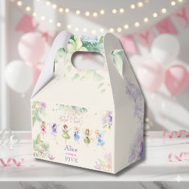 Caja Para Regalos Flutter y twirt Fairy garden watercolor cumpleaños