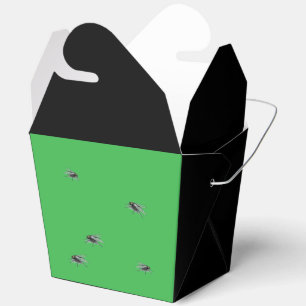 Caja Para Regalos Fly Buddy muchas moscas verde y negro sacan la caj