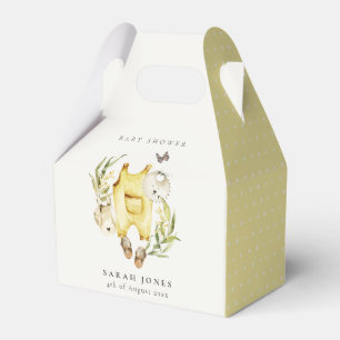Caja Para Regalos Foliage Cute Leafy Ropa Amarilla Baby Shower