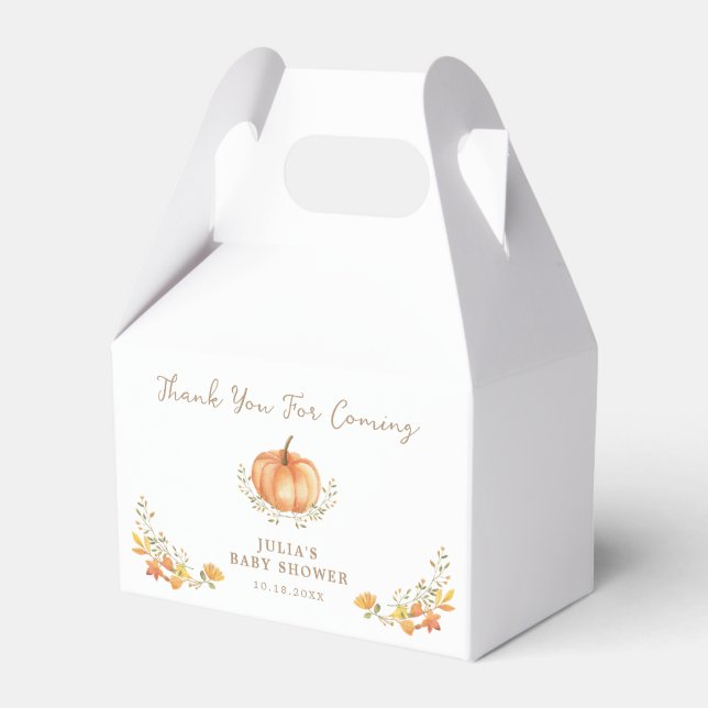 Caja Para Regalos Foliage del Boho Pumpkin Fall Baby Shower (Reverso)