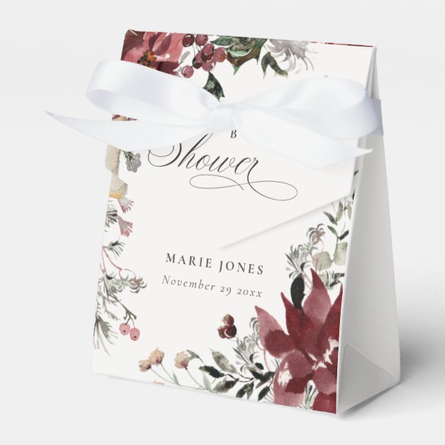 Caja Para Regalos Foliage Dusky Warm Winter Festiage Baby Shower (Front Side)
