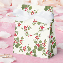 Caja Para Regalos Fondo de Crema de Nasturcio Rojo