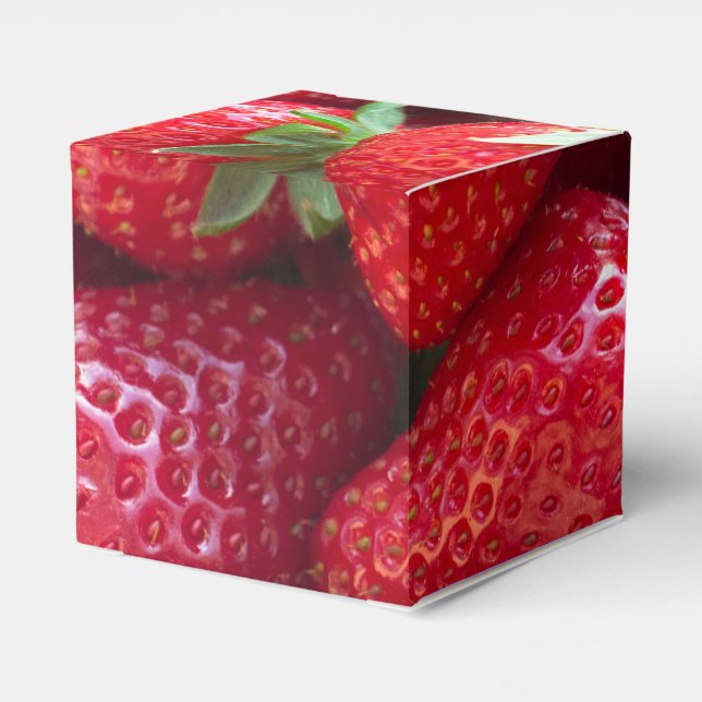 Caja Para Regalos Fondo de fresas (Reverso Costado)