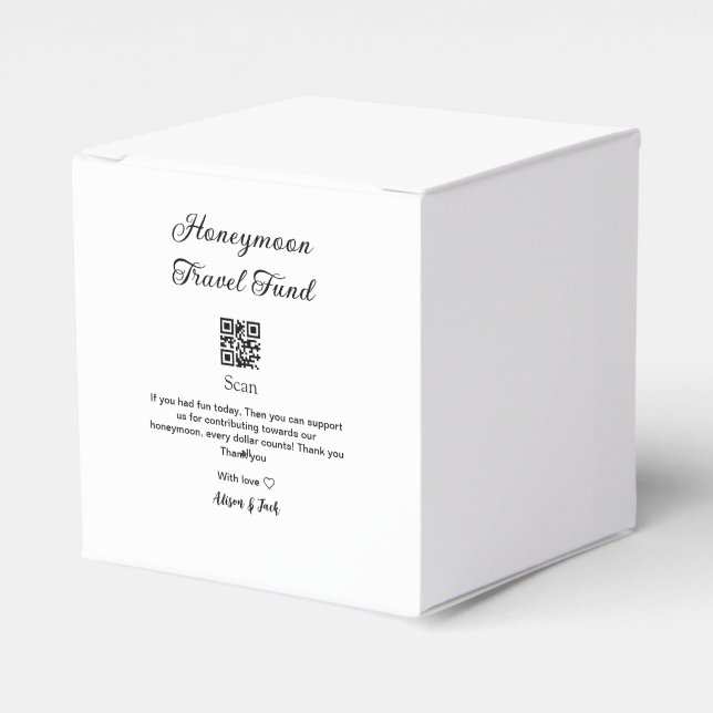 Caja Para Regalos Fondo de luna de miel escanear código QR agregar n (Costado Anverso)