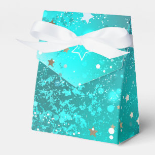 Caja Para Regalos Fondo de Relieve metalizado turquesa de mimbre