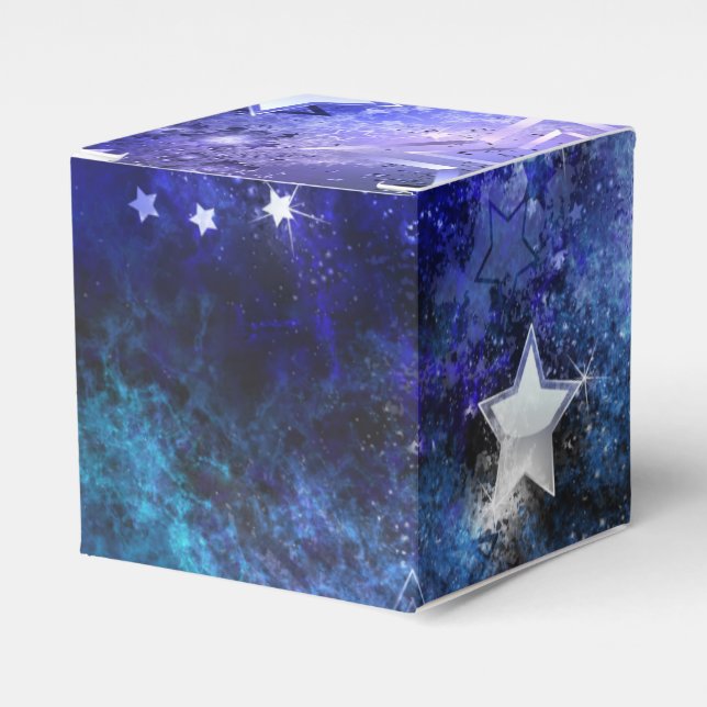 Caja Para Regalos Fondo espacial con estrellas (Costado Anverso)