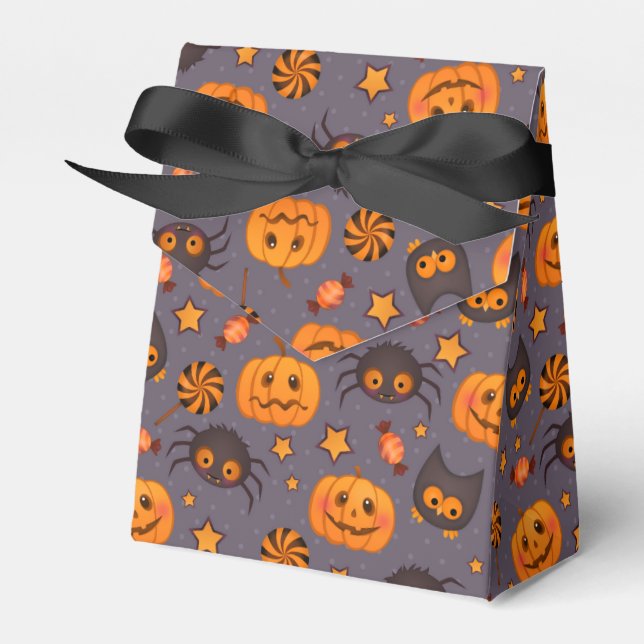 Caja Para Regalos Fondo púrpura del patrón de Halloween (Front Side)
