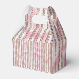 Caja Para Regalos fondo rayado rosa y blanco