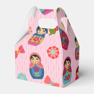 Caja Para Regalos Fondo rosa de las muñecas rusas Matryoshka