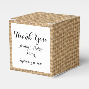 Caja Para Regalos Fondo rústico de la arpillera impreso