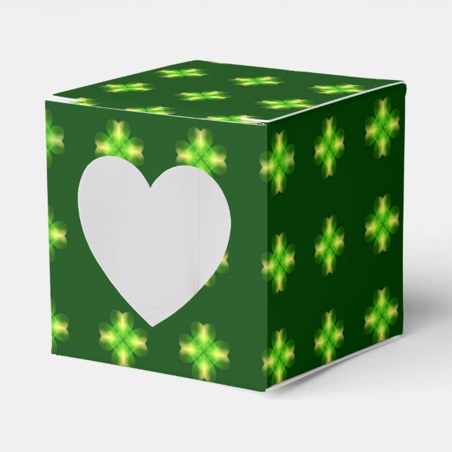 Caja Para Regalos Fondo Shamrock del Día de San Patricio (Anverso)