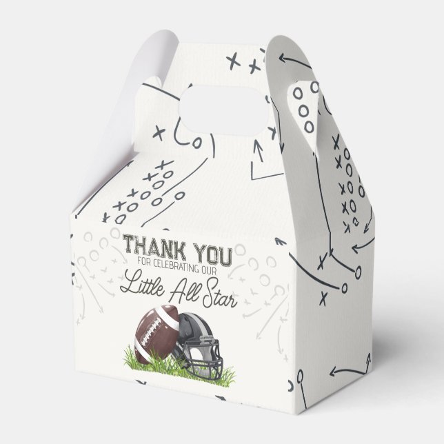 Caja Para Regalos Footbal Little All Star Touchdown Birthday Party (Front Side)