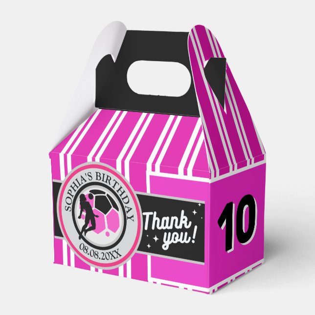 Caja Para Regalos Football Birthday Party, Football Girl Player  (Front Side)