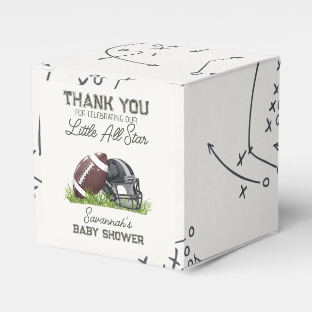 Caja Para Regalos Football Little All Star Touchdown Baby Shower (Costado Anverso)