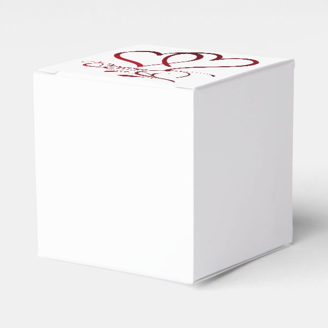 Caja Para Regalos Forever Hearts Red on White (Costado Anverso)