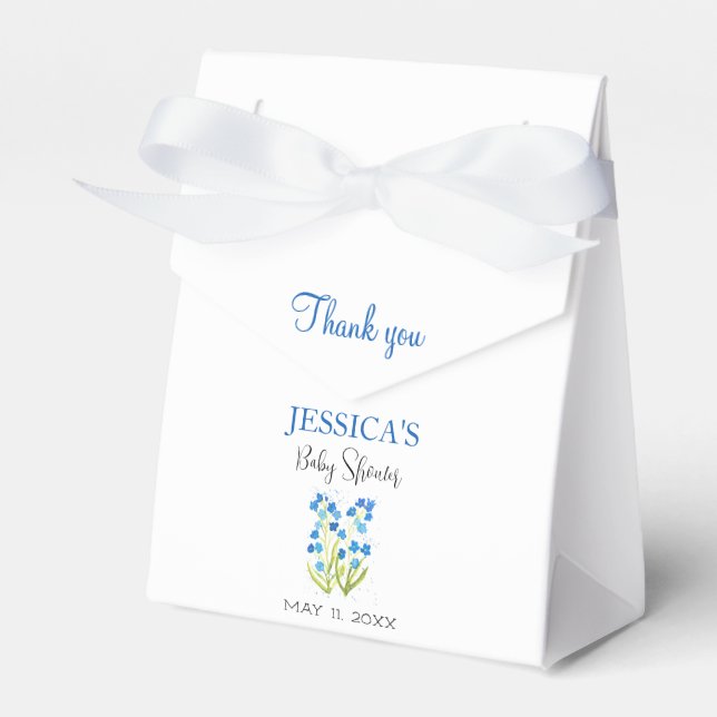 Caja Para Regalos Forger me not Flowers Baby Shower Chica (Front Side)