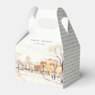 Caja Para Regalos Forgo North Dakota City Scape Watercolor Boda