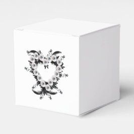 Caja Para Regalos Forma del corazón de la piel y la perla negra