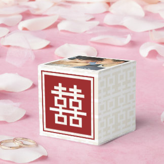 Caja Para Regalos Foto de boda china de Doble Felicidad Roja Moderna