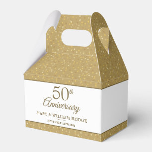 Caja Para Regalos Foto de boda con confeti dorado del 50 aniversario