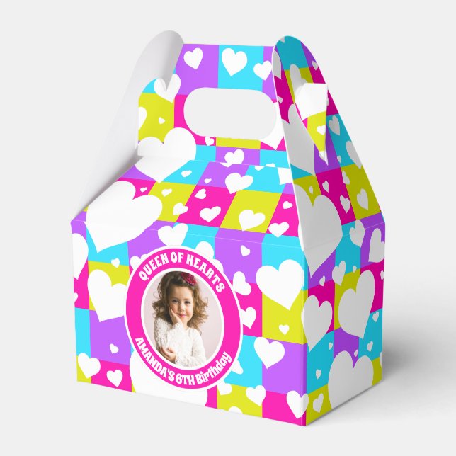 Caja Para Regalos Foto De La Fiesta De Cumpleaños De La Reina Neón D (Front Side)