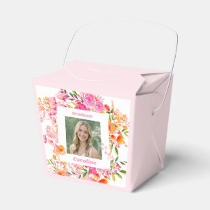 Caja Para Regalos Foto de la fiesta de graduación floral naranja ros