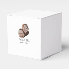 Caja Para Regalos Foto de pareja con nombre y fecha sencilla boda
