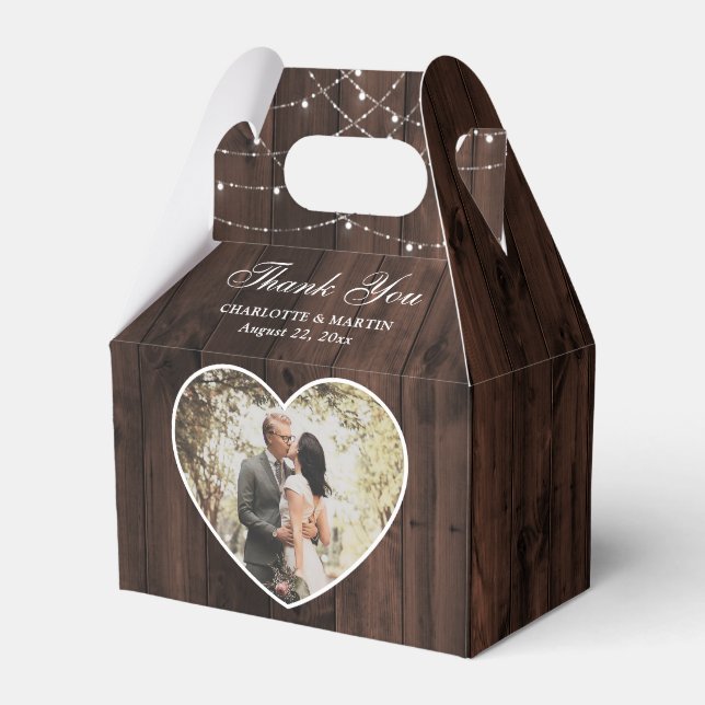 Caja Para Regalos Foto de Rustic Wood Boda (Front Side)