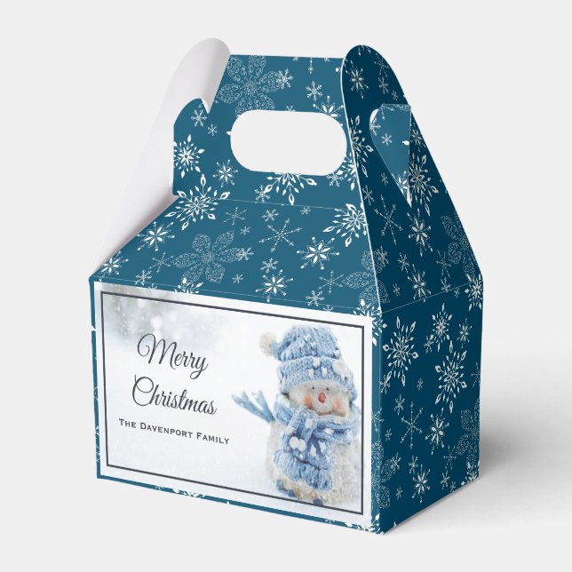 Caja Para Regalos Foto de un muñeco de nieve en invierno - Navidades (Front Side)