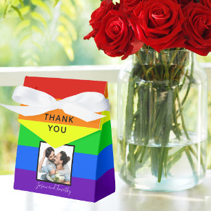 Caja Para Regalos Foto del Boda LGBTQ del orgullo gay a rayas arcoir