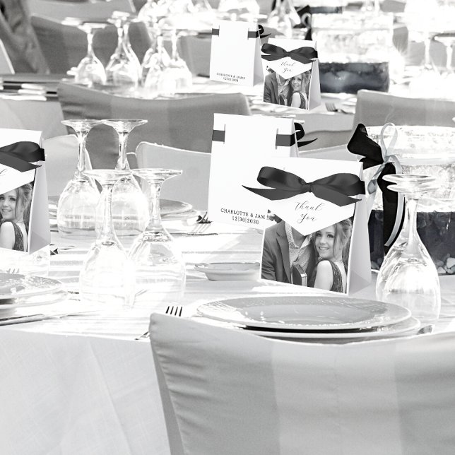 Caja Para Regalos Foto En Blanco Y Negro Gracias Boda Blanco (In Situ)