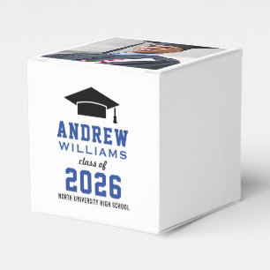 Caja Para Regalos Foto personalizada azul negro moderno