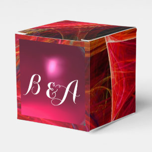 Caja Para Regalos FOTOGRAFÍA DE GEMSTONE MONOGRAMA rosa rojo