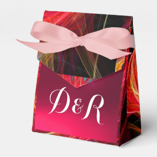 Caja Para Regalos FOTOGRAFÍA DE GEMSTONE MONOGRAMA rosa rojo