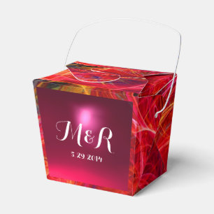 Caja Para Regalos FOTOGRAFÍA DE GEMSTONE MONOGRAMA rosa rojo