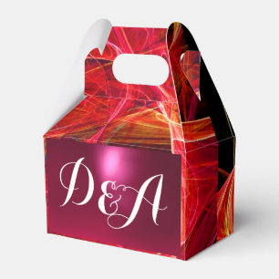 Caja Para Regalos FOTOGRAFÍA DE GEMSTONE MONOGRAMA rosa rojo