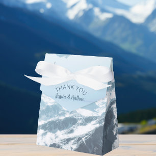 Caja Para Regalos Fotografía de las montañas de la nieve de la boda 