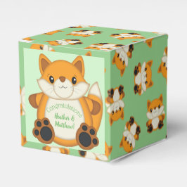 Caja Para Regalos Fox Baby Shower Green