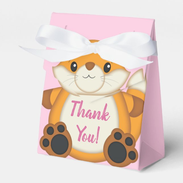 Caja Para Regalos Fox Baby Shower Pink (Front Side)