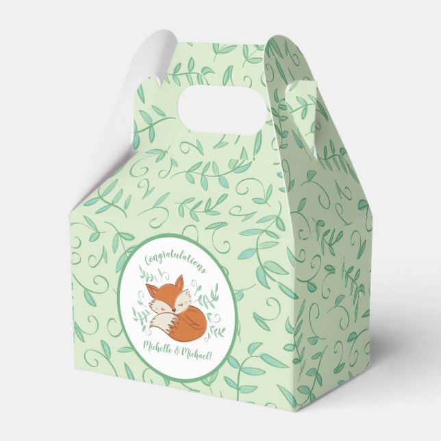 Caja Para Regalos Fox Baby Shower Woodland Animals (Front Side)