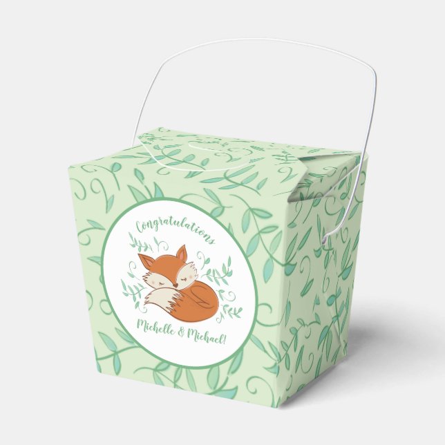 Caja Para Regalos Fox Baby Shower Woodland Animals (Front Side)