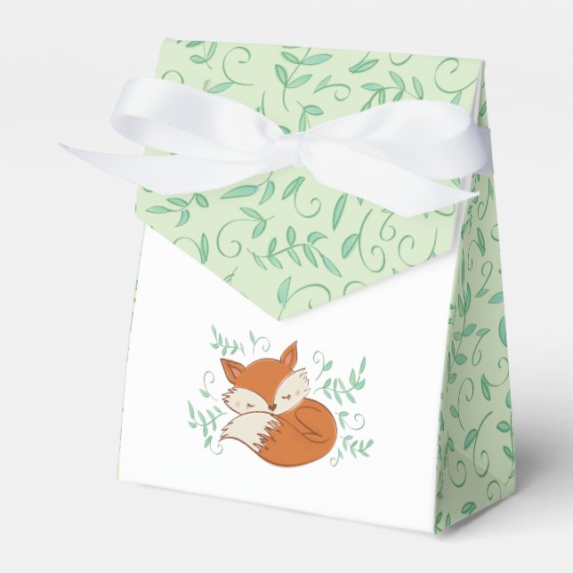 Caja Para Regalos Fox Baby Shower Woodland Animals (Front Side)